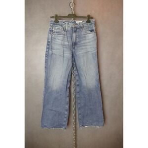 AG Kora High Rise Wide Leg Jeans Women's Blue Denim Raw Hem Wide Leg‎ Jeans